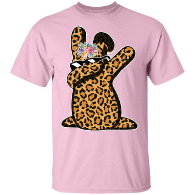 Funny Easter Gift For Her Teen Girls Dabbing Bunny Leopard Youth-Youth Shirt-Youth T-Shirt-Light Pink