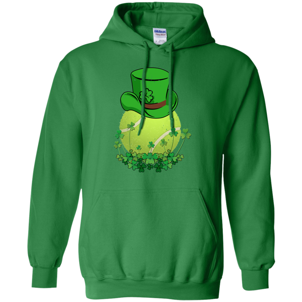 Shamrock Tennis Leprechaun St Patricks Day-T-Shirt & Hoodie-Pullover Hoodie-Irish Green