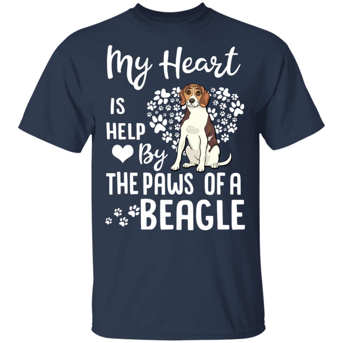 My Heart Is Held By The Paws Of A Beagle Lover-T-Shirt & Hoodie-Classic T-Shirt-Navy