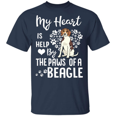 My Heart Is Held By The Paws Of A Beagle Lover-T-Shirt & Hoodie-Classic T-Shirt-Navy