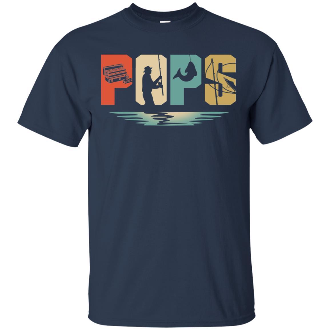 Vintage Fishing Pops Father's Day Gift-T-Shirt & Hoodie-Classic T-Shirt-Navy