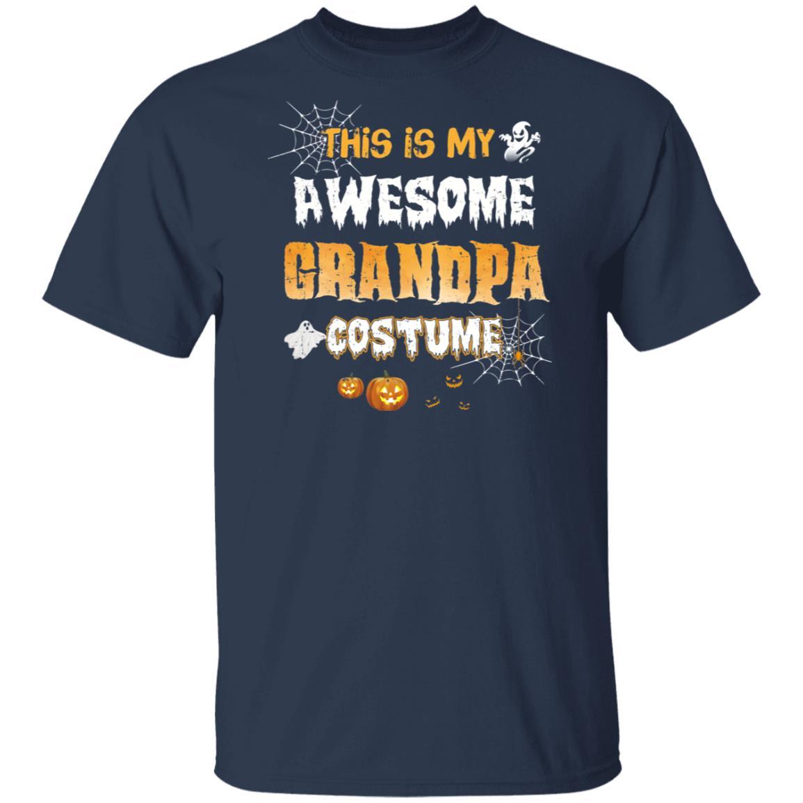 Halloween This Is My Awesome Grandpa Costume-T-Shirt & Hoodie-Classic T-Shirt-Navy