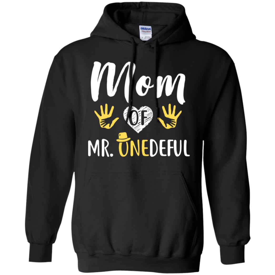 Funny Mom Of Mr. Onederful Wonderful 1st Birthday Boy-T-Shirt & Hoodie-Pullover Hoodie-Black