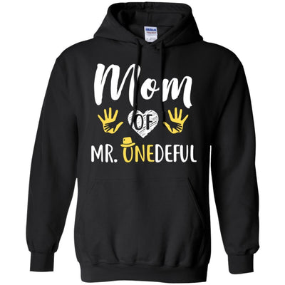 Funny Mom Of Mr. Onederful Wonderful 1st Birthday Boy-T-Shirt & Hoodie-Pullover Hoodie-Black