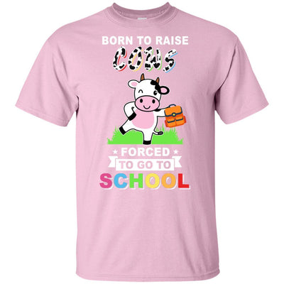 Born To Raise Cow Forced To Go To School Youth-Youth Shirt-Youth T-Shirt-Light Pink