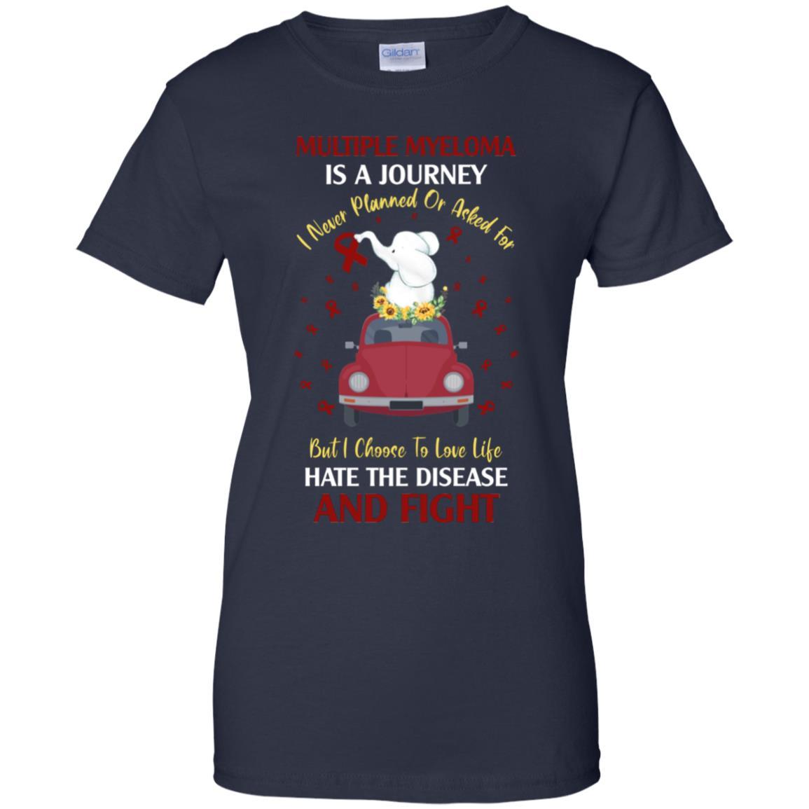 Multiple Myeloma Awareness Is A Journey-T-Shirt & Hoodie-Women's T-Shirt-Navy