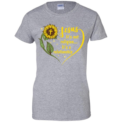 Sunflower Jesus It's Not A Religion It's A Relationship-T-Shirt & Hoodie-Women's T-Shirt-Sport Grey