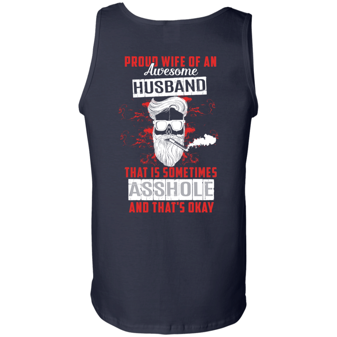 Proud Wife Of An Awesome Husband-T-Shirt & Hoodie-Unisex Tank-Navy