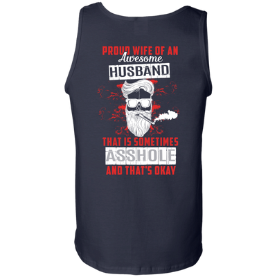 Proud Wife Of An Awesome Husband-T-Shirt & Hoodie-Unisex Tank-Navy