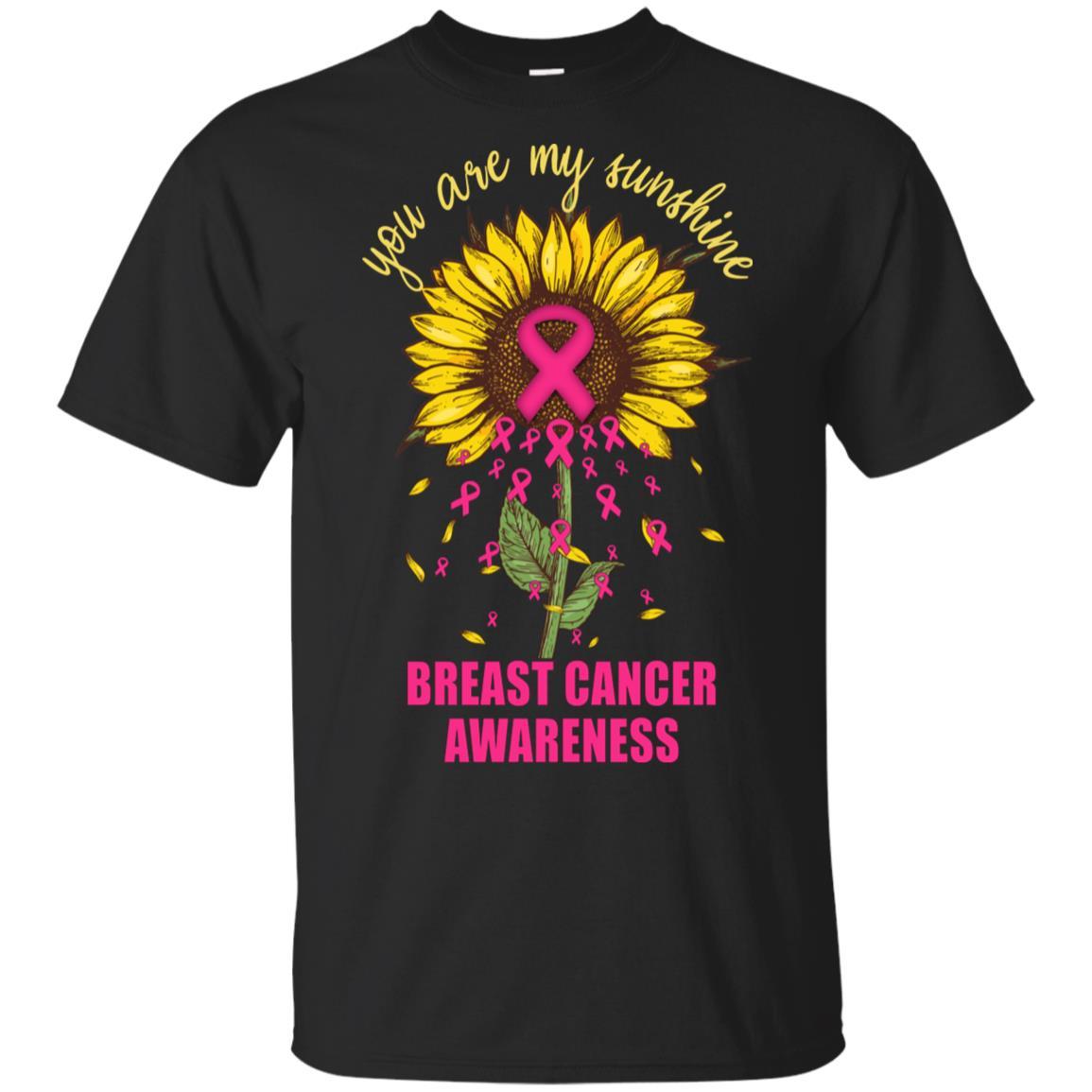 Sunflower You Are My Sunshine Breast Cancer Awareness-T-Shirt & Hoodie-Classic T-Shirt-Black