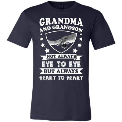 Grandma And Grandson Not Always Eye To Eye-T-Shirt & Hoodie-Youth Bella+Canvas Jersey Short Sleeve T-Shirt-Navy