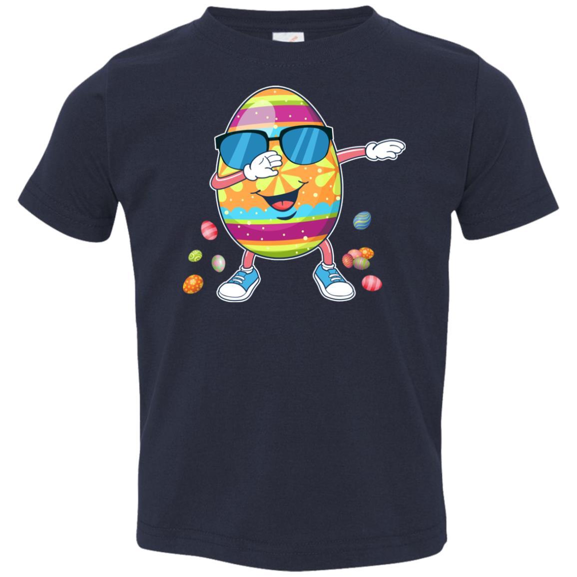 Easter Funny Birthday Dabbing Egg Gift Kids Youth-Youth Shirt-Toddler T-Shirt-Navy