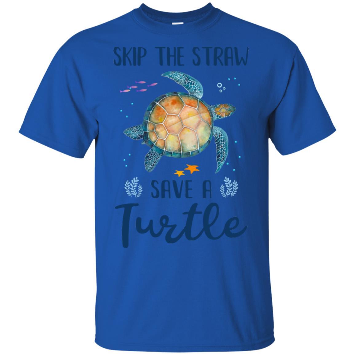 Skip A Straw Save A Turtle Save Turtles-T-Shirt & Hoodie-Classic T-Shirt-Royal