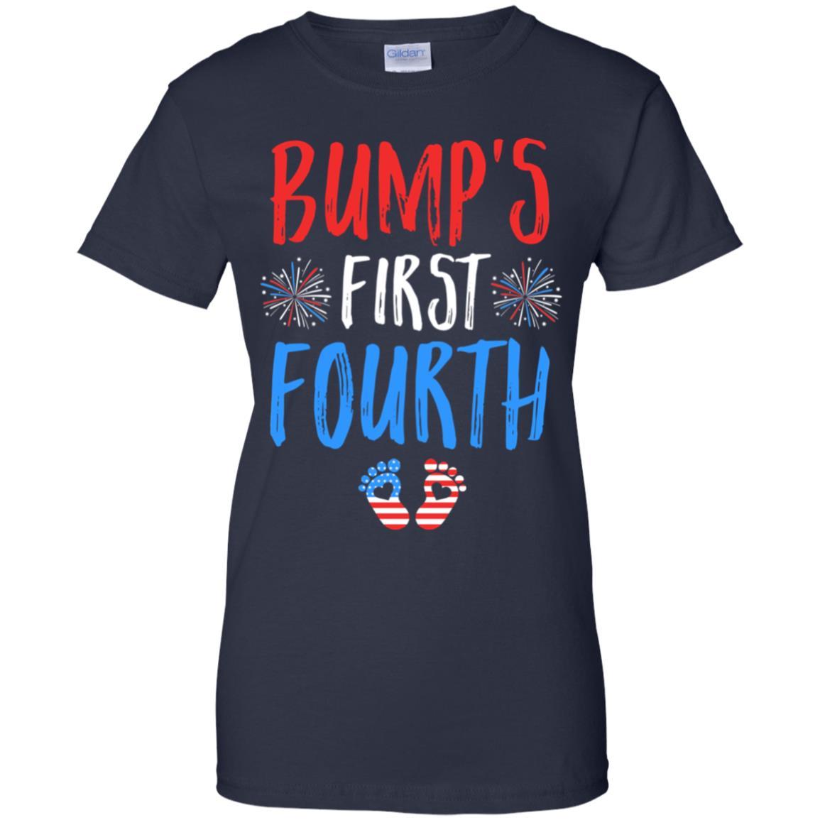 4th Of July Pregnancy Announcement Bump's First Fourth-T-Shirt & Tank Top-Women's T-Shirt-Navy
