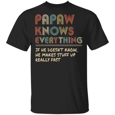 PaPaw Know Everything Vintage PaPaw Father's Day Gift-T-Shirt & Hoodie-Classic T-Shirt-Black