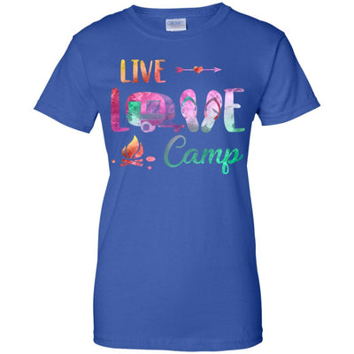 Live Love Camp Car Flip Flops Camping Gifts-T-Shirt & Tank Top-Women's T-Shirt-Royal