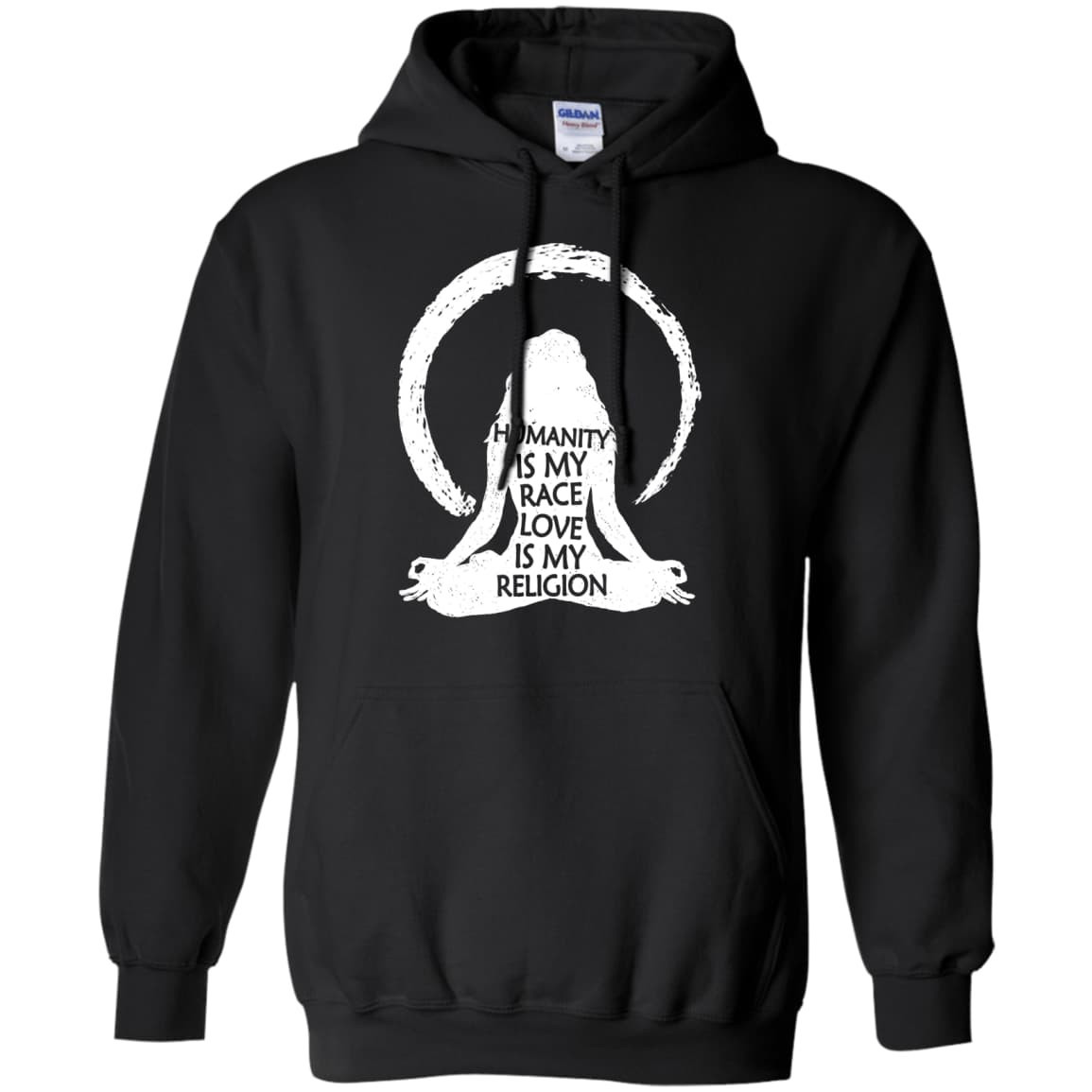 Humanity Is My Race Love Is My Religion-T-Shirt & Hoodie-Pullover Hoodie-Black