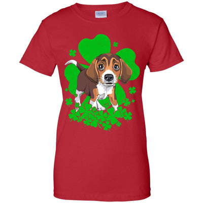 Beagle St. Patrick's Day Clovers-T-Shirt & Hoodie-Women's T-Shirt-Red