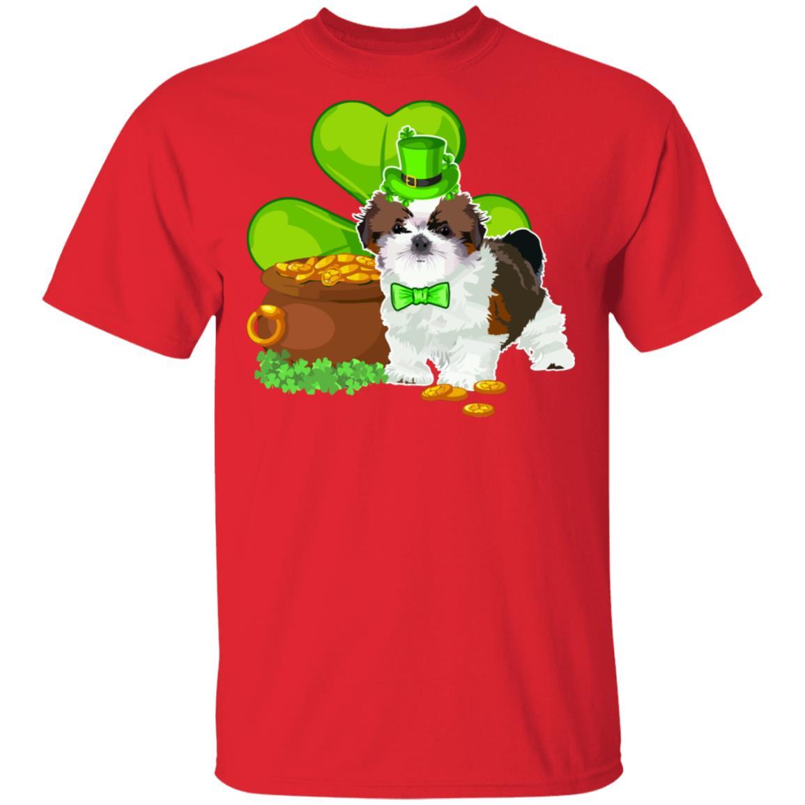 Shih Tzu St Patrick's Day Irish Dog Lover Funny Gifts-T-Shirt & Hoodie-Classic T-Shirt-Red