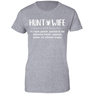 Hunt Wife Most Patient Married To The Dedicated Hunter-T-Shirt & Hoodie-Women's T-Shirt-Sport Grey