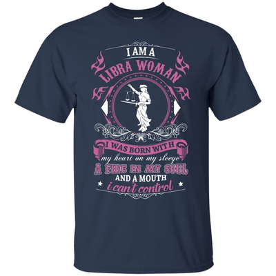 I Am A Libra Woman I Was Born With-T-Shirt & Hoodie-Classic T-Shirt-Navy