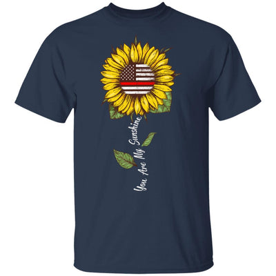 You Are My Sunshine Sunflower Female Firefighter Gifts-T-Shirt & Hoodie-Classic T-Shirt-Navy