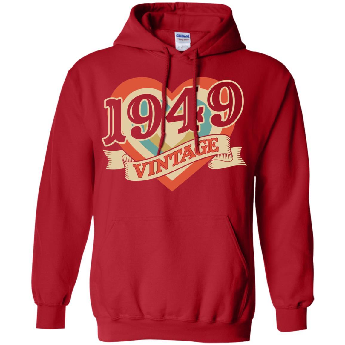 Vintage Retro Classic Heart Made In 1949 72th Birthday-T-Shirt & Tank Top-Pullover Hoodie-Red