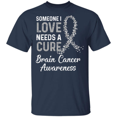 Someone I Love Needs Cure Brain Cancer Awareness Warrior-T-Shirt & Hoodie-Classic T-Shirt-Navy