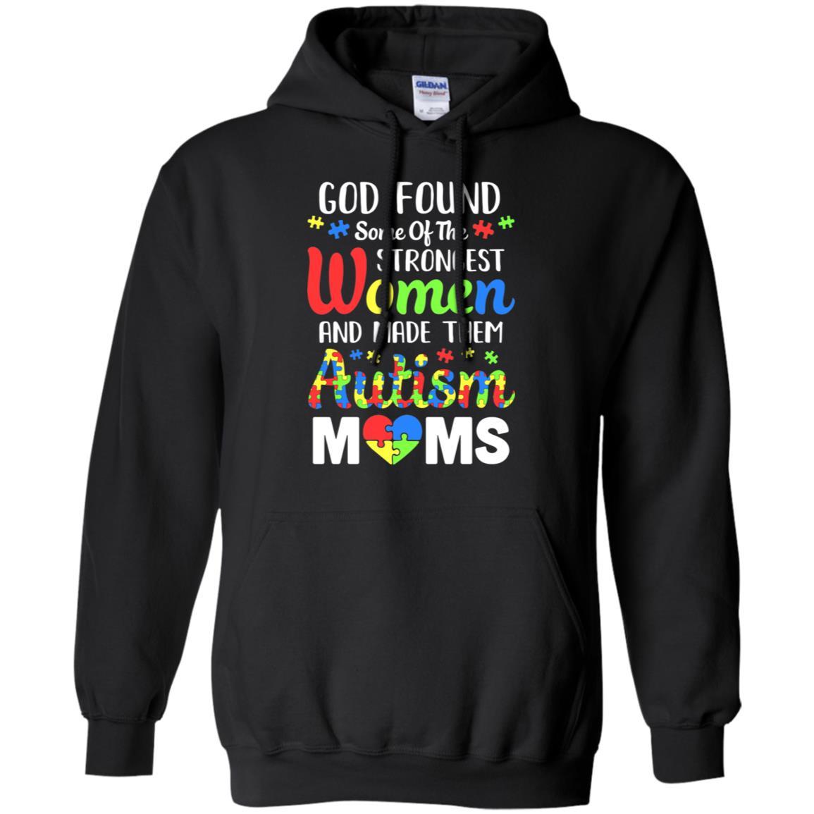 God Made Autism Mom Support Awareness Autistic Parents-T-Shirt & Hoodie-Pullover Hoodie-Black