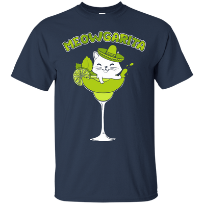 Meowgarita Margarita Cat Lover T Shirt-T-Shirt & Hoodie-Classic T-Shirt-Navy