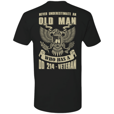 Never Underestimate An Old Man Who Has A DD-214 Veteran-T-Shirt & Hoodie-Premium T-Shirt-Black