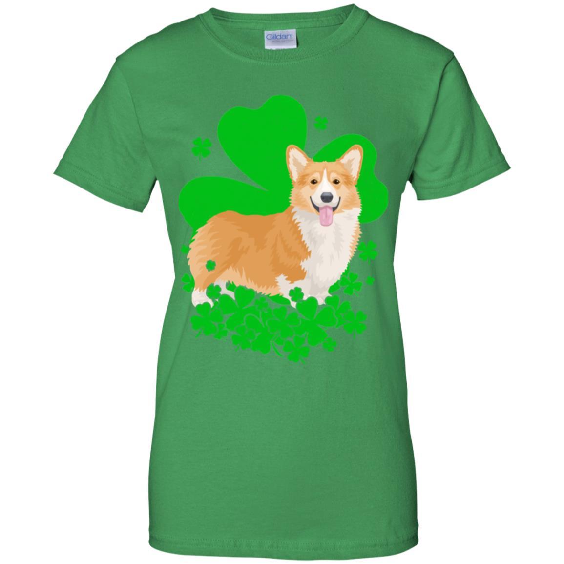 Corgi St. Patrick's Day Clovers-T-Shirt & Hoodie-Women's T-Shirt-Irish Green
