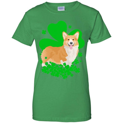 Corgi St. Patrick's Day Clovers-T-Shirt & Hoodie-Women's T-Shirt-Irish Green