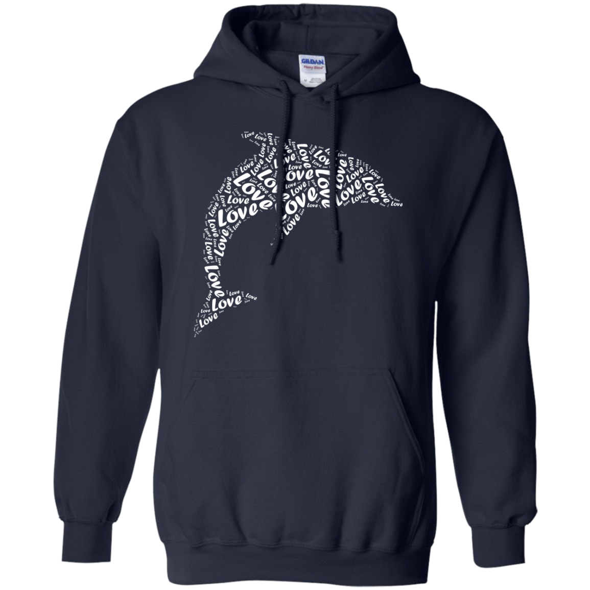 I Love Dolphin-T-Shirt & Hoodie-Pullover Hoodie-Navy