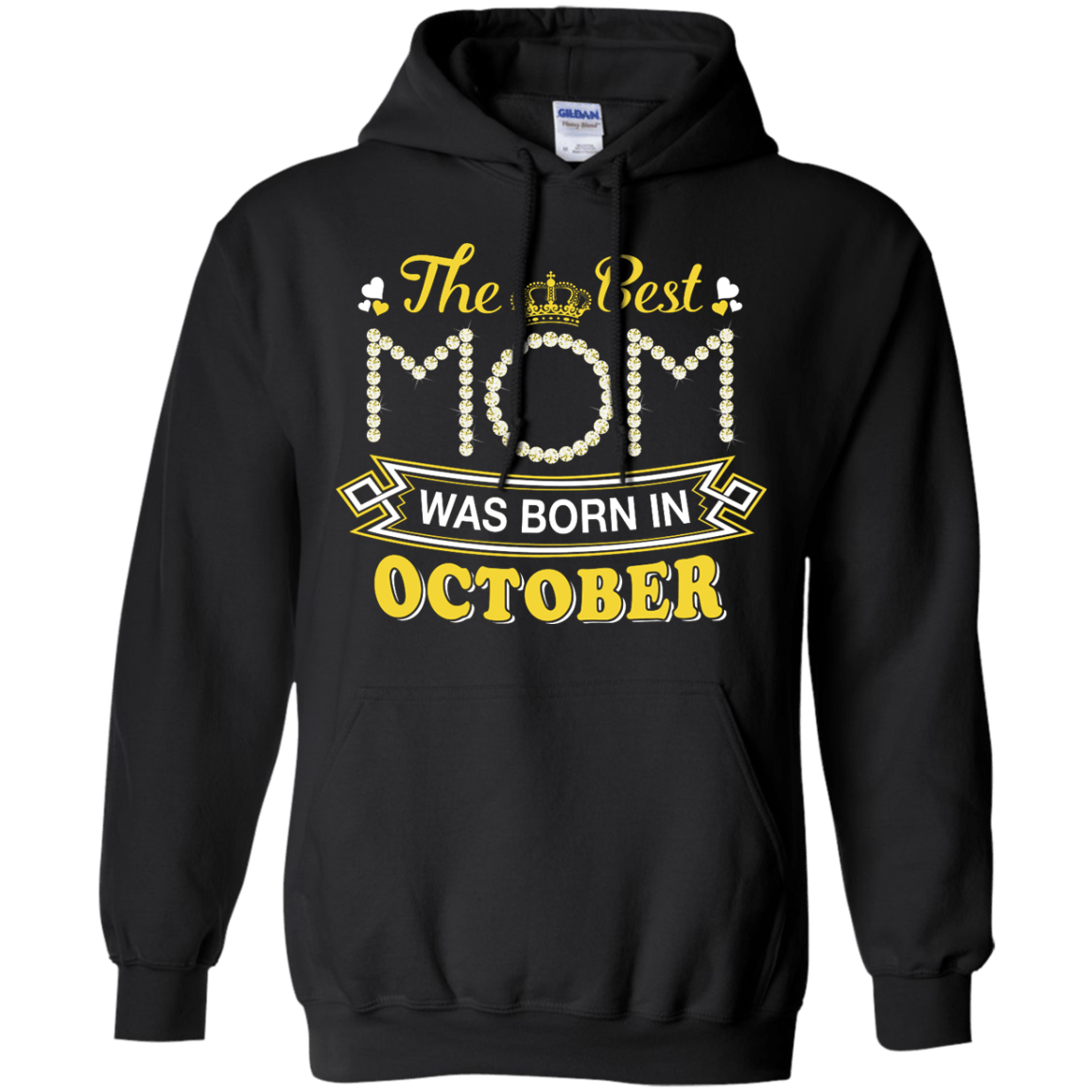 The Best Mom Was Born In October-T-Shirt & Hoodie-Pullover Hoodie-Black