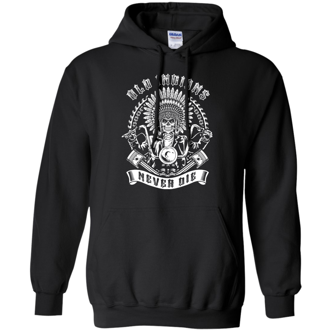 Old Indians Never Die For Biker-T-Shirt & Hoodie-Pullover Hoodie-Black