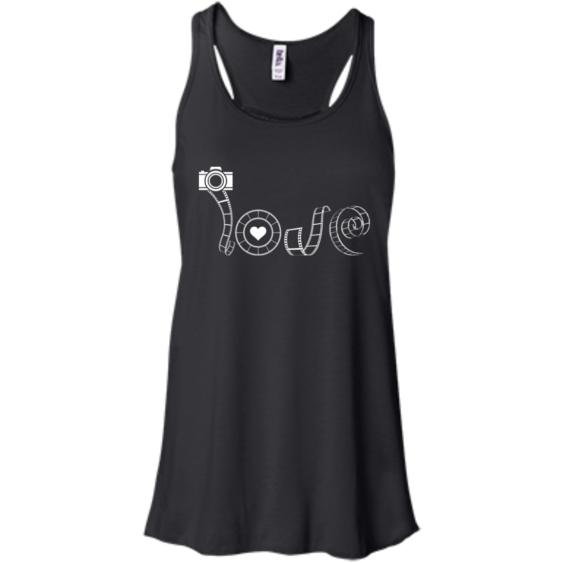 Love Photography-T-Shirt & Hoodie-Women's Flowy Racerback Tank-Black