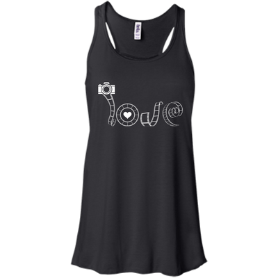 Love Photography-T-Shirt & Hoodie-Women's Flowy Racerback Tank-Black