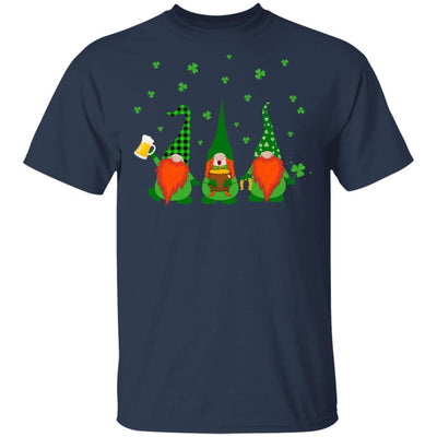 Gnomes Buffalo Plaid St Patrick's Day Beer Drinking Gift-T-Shirt & Hoodie-Classic T-Shirt-Navy