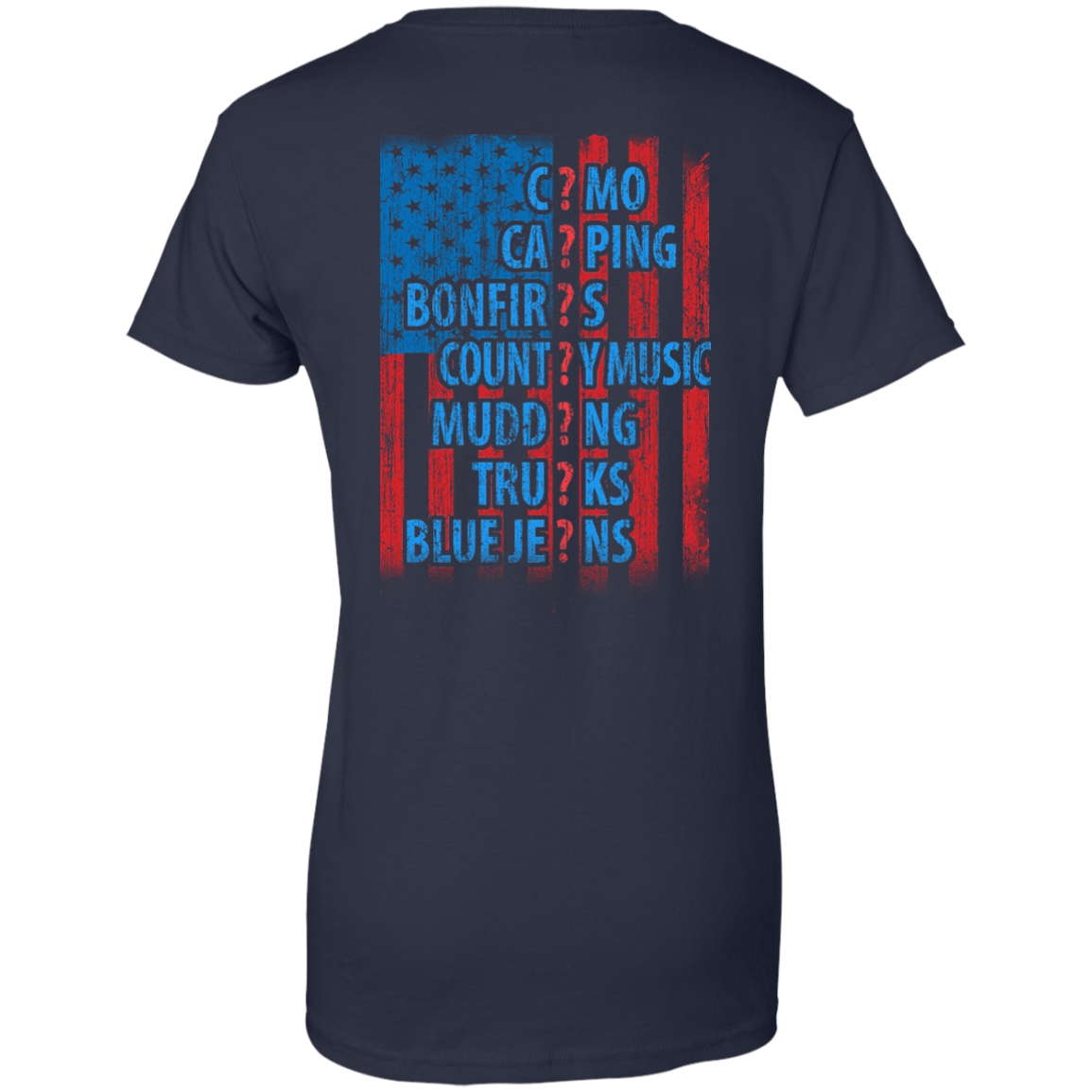 I LOVE AMERICAN COUNTRY-T-Shirt & Hoodie-Women's T-Shirt-Navy
