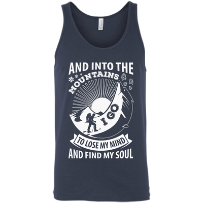 Into The Mountains I Go To Lose My Mind And Find My Soul-T-Shirt & Hoodie-Unisex Tank-Navy
