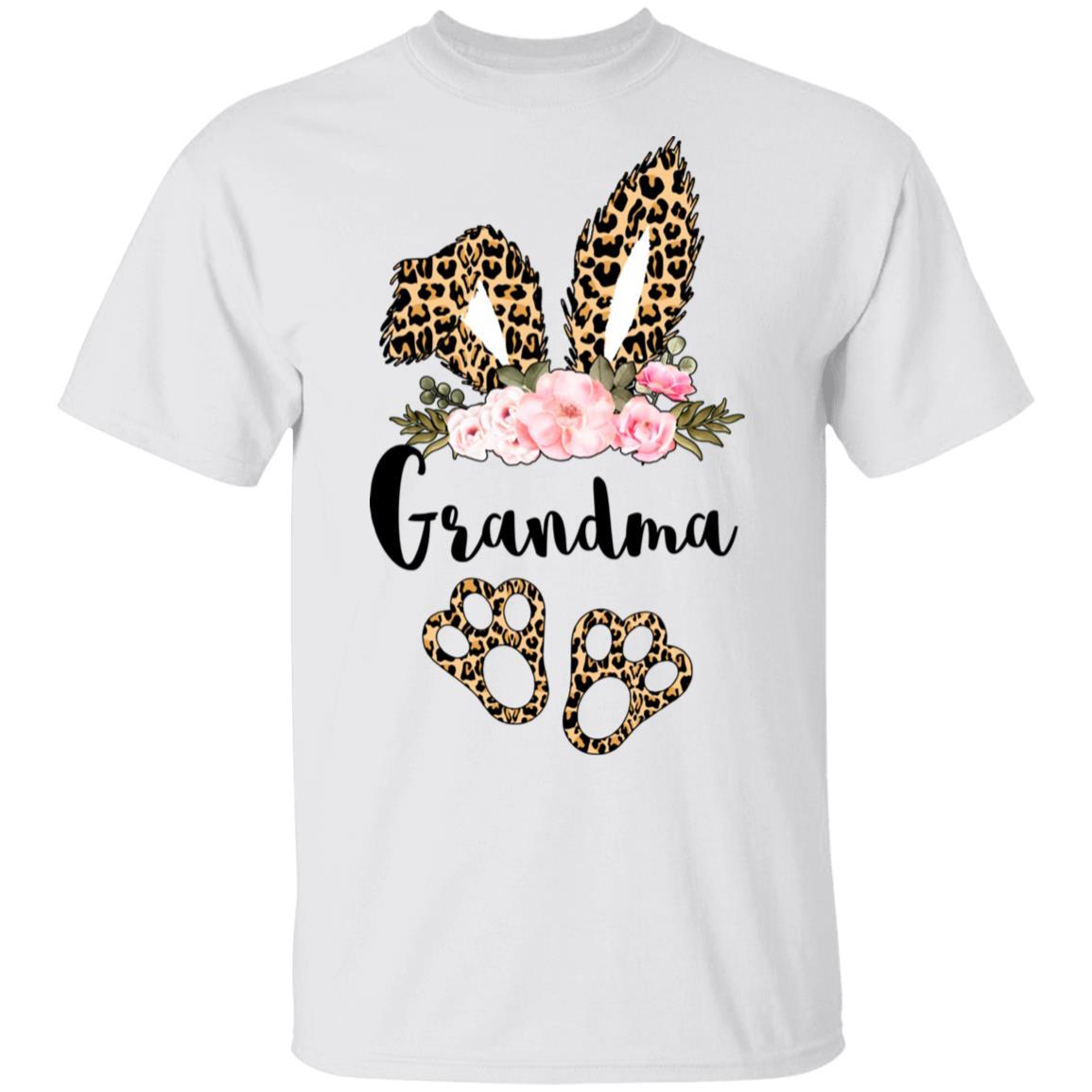 Flower Leopard Bunny Grandma Easter Day Women Gifts-T-Shirt & Hoodie-Classic T-Shirt-White