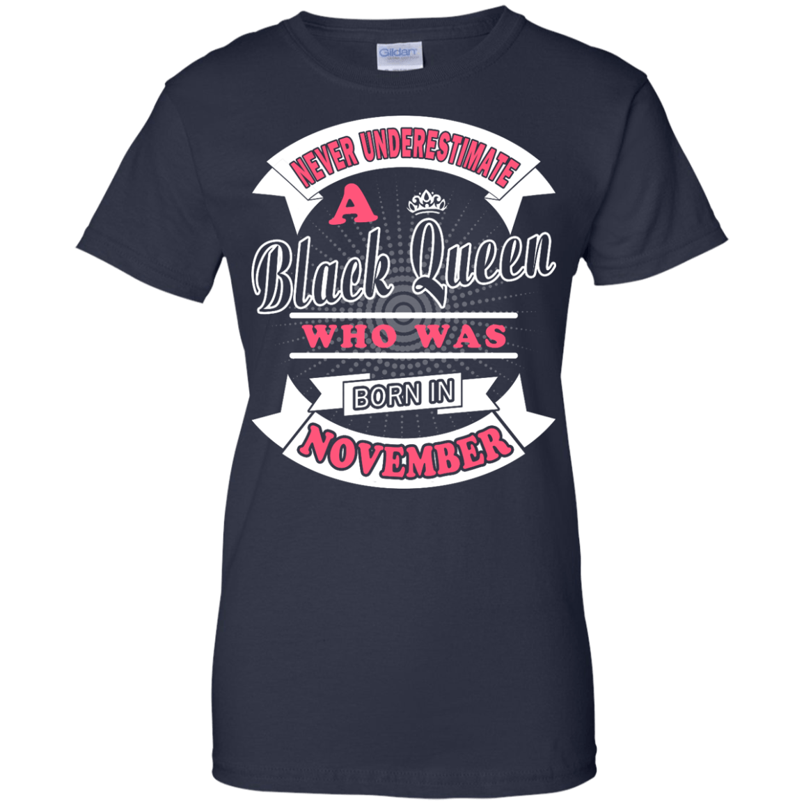 Never Underestimate A Black Queen Who Was Born In November-T-Shirt & Hoodie-Women's T-Shirt-Navy