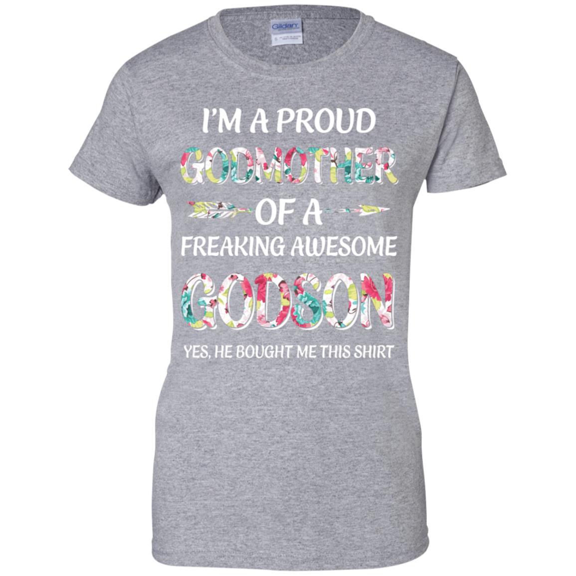 Proud Godmother Mother's Day Gift From A Godson-T-Shirt & Hoodie-Women's T-Shirt-Sport Grey