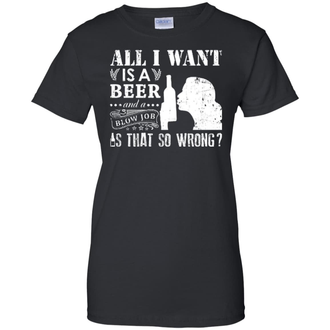 All I Want Is A Beer Blow Job-T-Shirt & Hoodie-Women's T-Shirt-Black