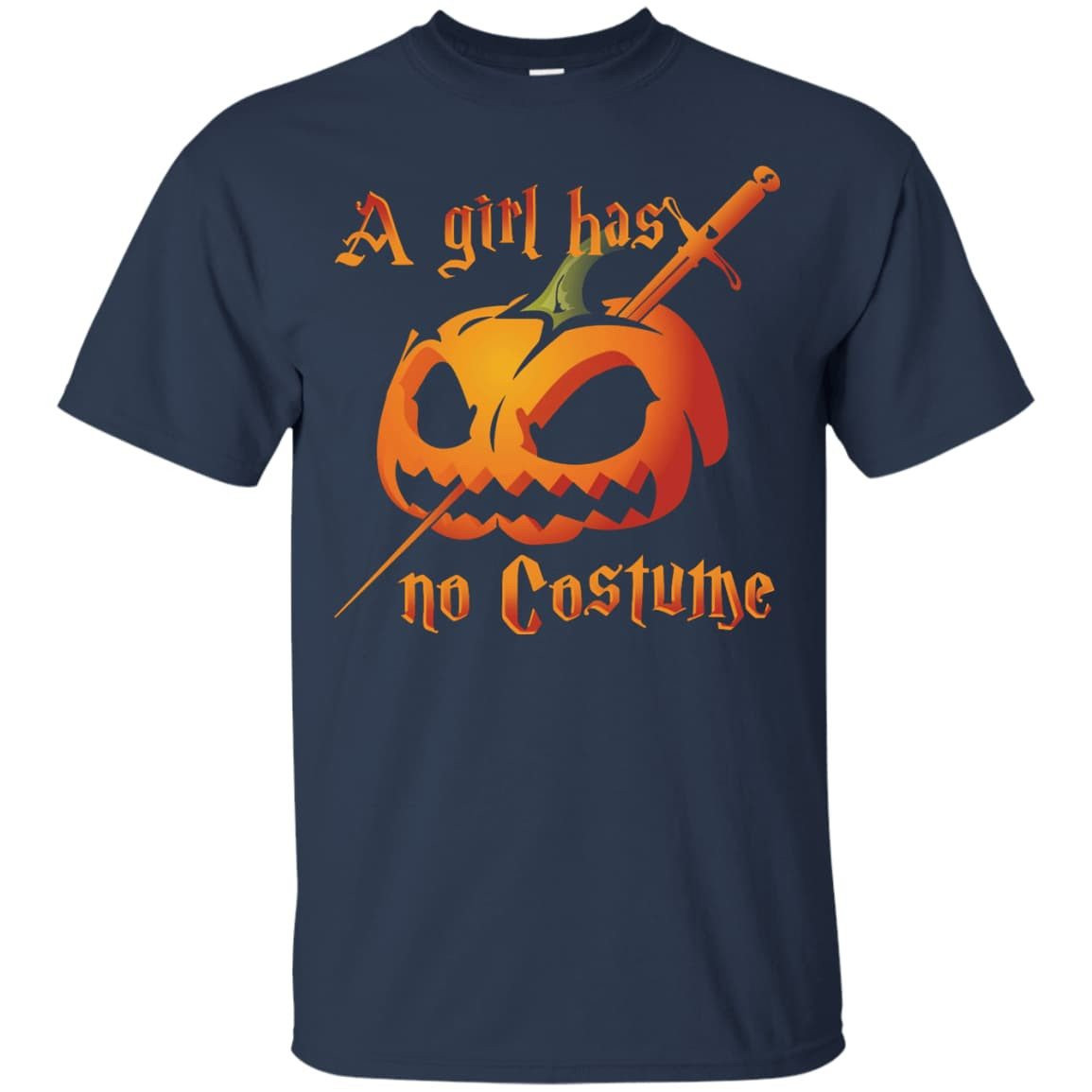 A Girl Has No Costume Halloween-T-Shirt & Hoodie-Classic T-Shirt-Navy