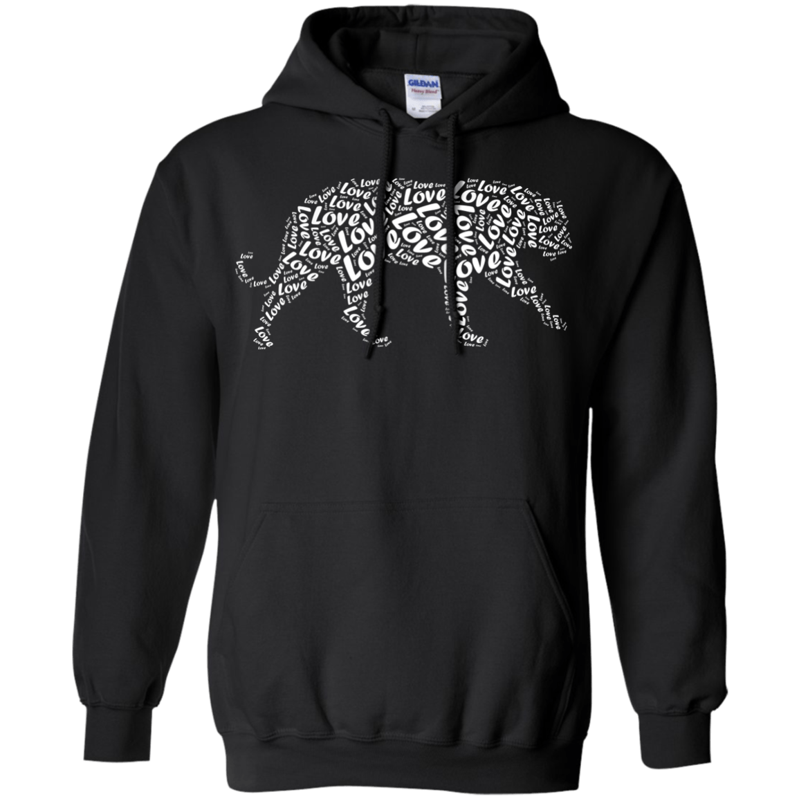 I Love Tiger T-Shirt Word Graphic Tee-T-Shirt & Hoodie-Pullover Hoodie-Black