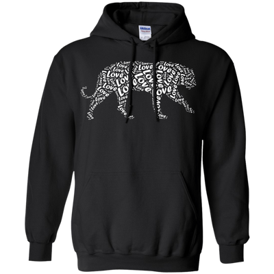 I Love Tiger T-Shirt Word Graphic Tee-T-Shirt & Hoodie-Pullover Hoodie-Black
