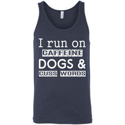 I Run On Caffeine Dogs And Cuss Words T Shirt-T-Shirt & Hoodie-Unisex Tank-Navy