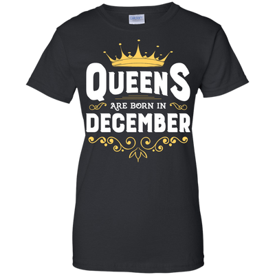 Queens Are Born In December-T-Shirt & Hoodie-Women's T-Shirt-Black